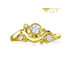 Cosmos Constellation 4-Diamond Ring in 18ct Yellow Scottish Gold by Sheila Fleet Jewellery