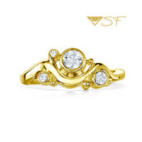 Cosmos Constellation 4-Diamond Ring in 18ct Yellow Scottish Gold by Sheila Fleet Jewellery