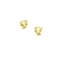 Thistle Small Stud Earrings in 18ct Yellow Scottish Gold by Sheila Fleet Jewellery