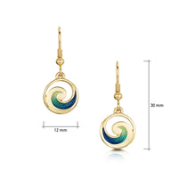 Pentland Enamel Small Drop Earrings in 18ct Yellow Scottish Gold by Scottish Gold