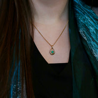 Emerald Droplet Pendant in 18ct Yellow Scottish Gold by Sheila Fleet Jewellery