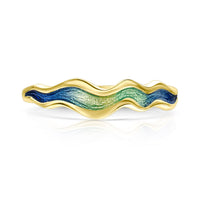 River Ripples Enamel Ring in 18ct Yellow Scottish Gold by Sheila Fleet Jewellery