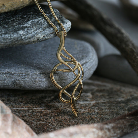 Tidal Dress Pendant in 18ct Yellow Scottish Gold by Sheila Fleet Jewellery