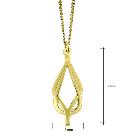 Reef Knot Pendant Necklace in 18ct Yellow Scottish Gold by Sheila Fleet Jewellery