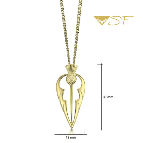 Thistle Pendant Necklace in 18ct Yellow Scottish Gold by Sheila Fleet Jewellery