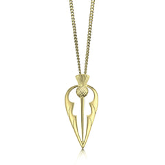 Thistle Pendant Necklace in 18ct Yellow Scottish Gold by Sheila Fleet Jewellery