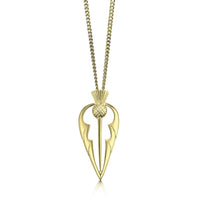 Thistle Pendant Necklace in 18ct Yellow Scottish Gold by Sheila Fleet Jewellery