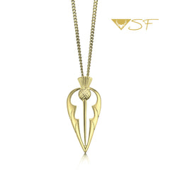Thistle Pendant Necklace in 18ct Yellow Scottish Gold by Sheila Fleet Jewellery