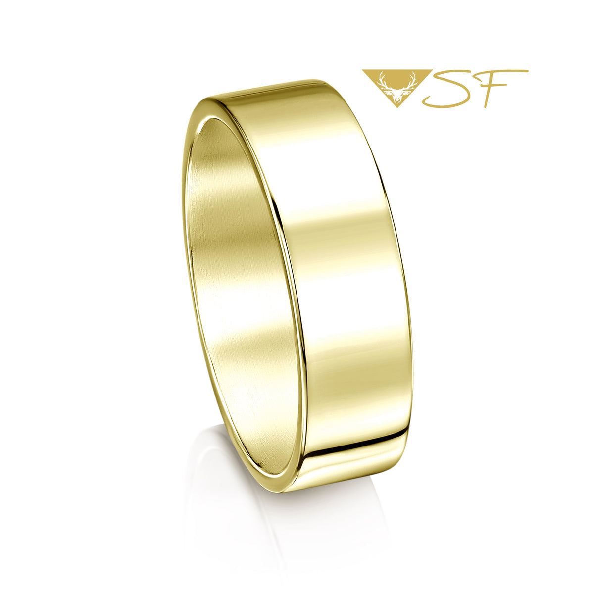 Contemporary 6mm Wedding Ring in 18ct Yellow Scottish Gold – Sheila ...