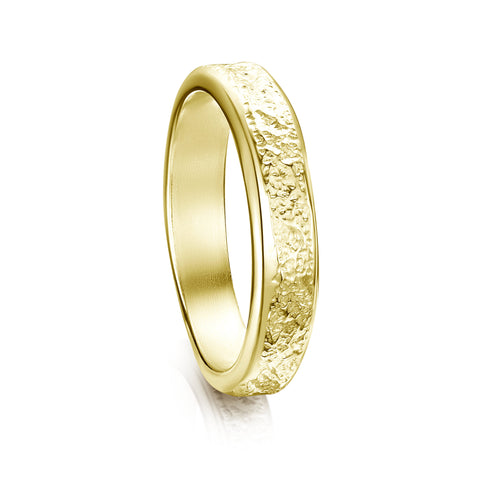 Matrix 4mm Band in 18ct Yellow Scottish Gold by Sheila Fleet Jewellery