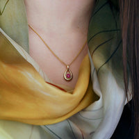 Ruby Droplet Pendant in 18ct Yellow Scottish Gold by Sheila Fleet Jewellery