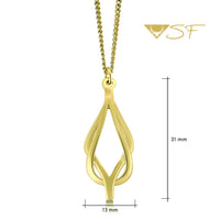 Reef Knot Pendant Necklace in 18ct Yellow Scottish Gold by Sheila Fleet Jewellery