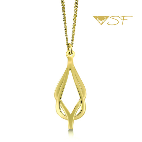 Reef Knot Pendant Necklace in 18ct Yellow Scottish Gold by Sheila Fleet Jewellery