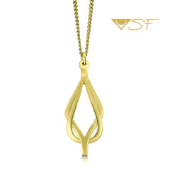 Reef Knot Pendant Necklace in 18ct Yellow Scottish Gold by Sheila Fleet Jewellery