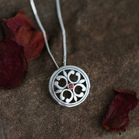 Garnet Cathedral Pendant in Sterling Silver by Sheila Fleet Jewellery
