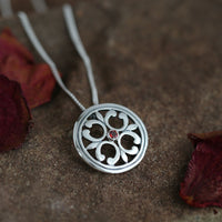 Garnet Cathedral Pendant in Sterling Silver by Sheila Fleet Jewellery
