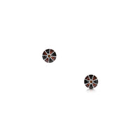 Kirkwall Ba' Smoky Quartz Small Stud Earrings in Dark Tan Enamel by Sheila Fleet Jewellery