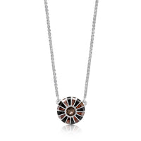 Kirkwall Ba' Smoky Quartz Dress Necklace in Dark Tan Enamel by Sheila Fleet Jewellery