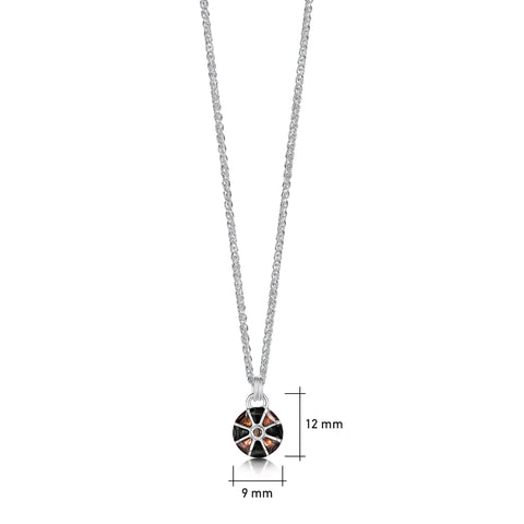 Kirkwall Ba' Smoky Quartz Small Pendant in Dark Tan Enamel by Sheila Fleet Jewellery