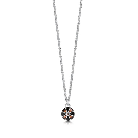 Kirkwall Ba' Smoky Quartz Small Pendant in Dark Tan Enamel by Sheila Fleet Jewellery