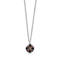 Kirkwall Ba' Smoky Quartz Pendant in Dark Tan Enamel by Sheila Fleet Jewellery