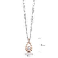 Arctic Stream Diamond Petite Droplet Pendant in Silver & 9ct Rose Gold by Sheila Fleet Jewellery