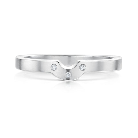Cubic Zirconia Arch Wedding Band in Sterling Silver by Sheila Fleet Jewellery