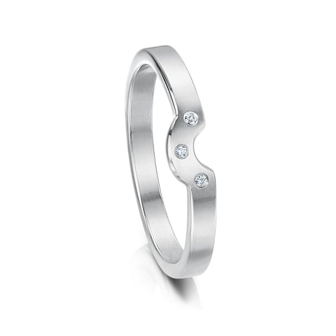 Cubic Zirconia Arch Wedding Band in Sterling Silver by Sheila Fleet Jewellery