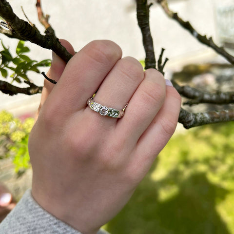 Celtic Knotwork Cubic Zirconia Ring in Sterling Silver by Sheila Fleet Jewellery