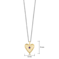 Secret Hearts Amethyst Dress Pendant in Silver & 9ct Yellow Gold by Sheila Fleet Jewellery