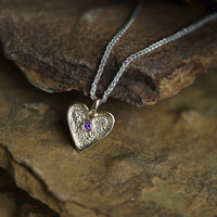 Secret Hearts Amethyst Dress Pendant in Silver & 9ct Yellow Gold by Sheila Fleet Jewellery
