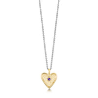 Secret Hearts Amethyst Dress Pendant in Silver & 9ct Yellow Gold by Sheila Fleet Jewellery