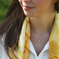 Aquamarine Birthstone Petite Droplet Pendant in Silver & 9ct Yellow Gold by Sheila Fleet Jewellery