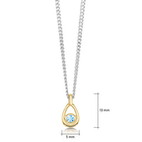 Aquamarine Birthstone Petite Droplet Pendant in Silver & 9ct Yellow Gold by Sheila Fleet Jewellery