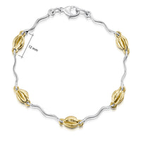 Groatie Buckie 5-shell Bracelet in Silver & 9ct Yellow Gold by Sheila Fleet Jewellery