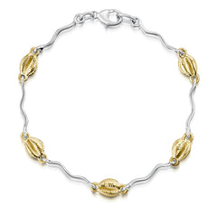 Groatie Buckie 5-shell Bracelet in Silver & 9ct Yellow Gold by Sheila Fleet Jewellery