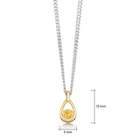 Citrine Birthstone Petite Droplet Pendant in Silver & 9ct Yellow Gold by Sheila Fleet Jewellery