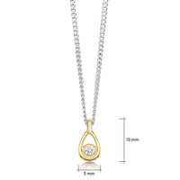 Arctic Stream Diamond Petite Droplet Pendant in Silver & 9ct Yellow Gold by Sheila Fleet Jewellery