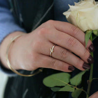 Kiss Diamond Ring in Silver & 9ct Yellow Gold