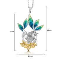 Wren 'Spring' Dress Pendant in Silver & 9ct Yellow Gold by Sheila Fleet Jewellery