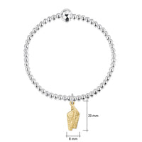 Standing Stones Silver Stretch Bracelet with 9ct Yellow Gold Charm by Sheila Fleet Jewellery