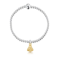 Bumblebee Silver Stretch Bracelet with 9ct Yellow Gold Charm by Sheila Fleet Jewellery