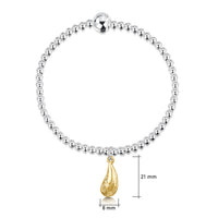 Mussel Silver Stretch Bracelet with 9ct Yellow Gold Charm by Sheila Fleet Jewellery