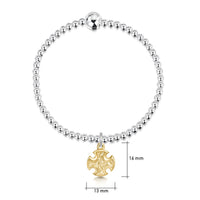 Sinclair Cross Silver Stretch Bracelet with 9ct Yellow Gold Charm by Sheila Fleet Jewellery