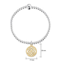 Maid of the Loch Silver Stretch Bracelet with 9ct Yellow Gold Charm by Sheila Fleet Jewellery