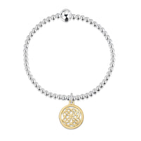 Maid of the Loch Silver Stretch Bracelet with 9ct Yellow Gold Charm by Sheila Fleet Jewellery