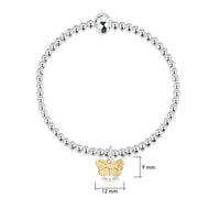 Holly Blue Silver Stretch Bracelet with 9ct Yellow Gold Small Charm by Sheila Fleet Jewellery