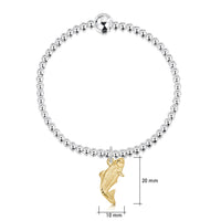 Salmon Silver Stretch Bracelet with 9ct Yellow Gold Charm by Sheila Fleet Jewellery