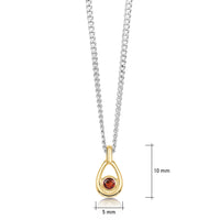 Garnet Birthstone Petite Droplet Pendant in Silver & 9ct Yellow Gold by Sheila Fleet Jewellery