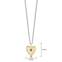 Secret Hearts London Blue Topaz Dress Pendant in Silver & 9ct Yellow Gold by Sheila Fleet Jewellery